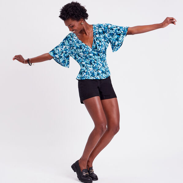 blouse col cache coeur blanc femme Blouse col cache-coeur blanc femme