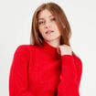 Pull col montant rouge femme