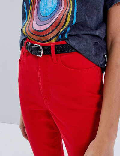 Ceinture folk ajourée noir femme