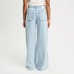 Jeans wide leg ultra large denim bleach femme