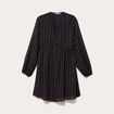 Robe en voile col V noir femme