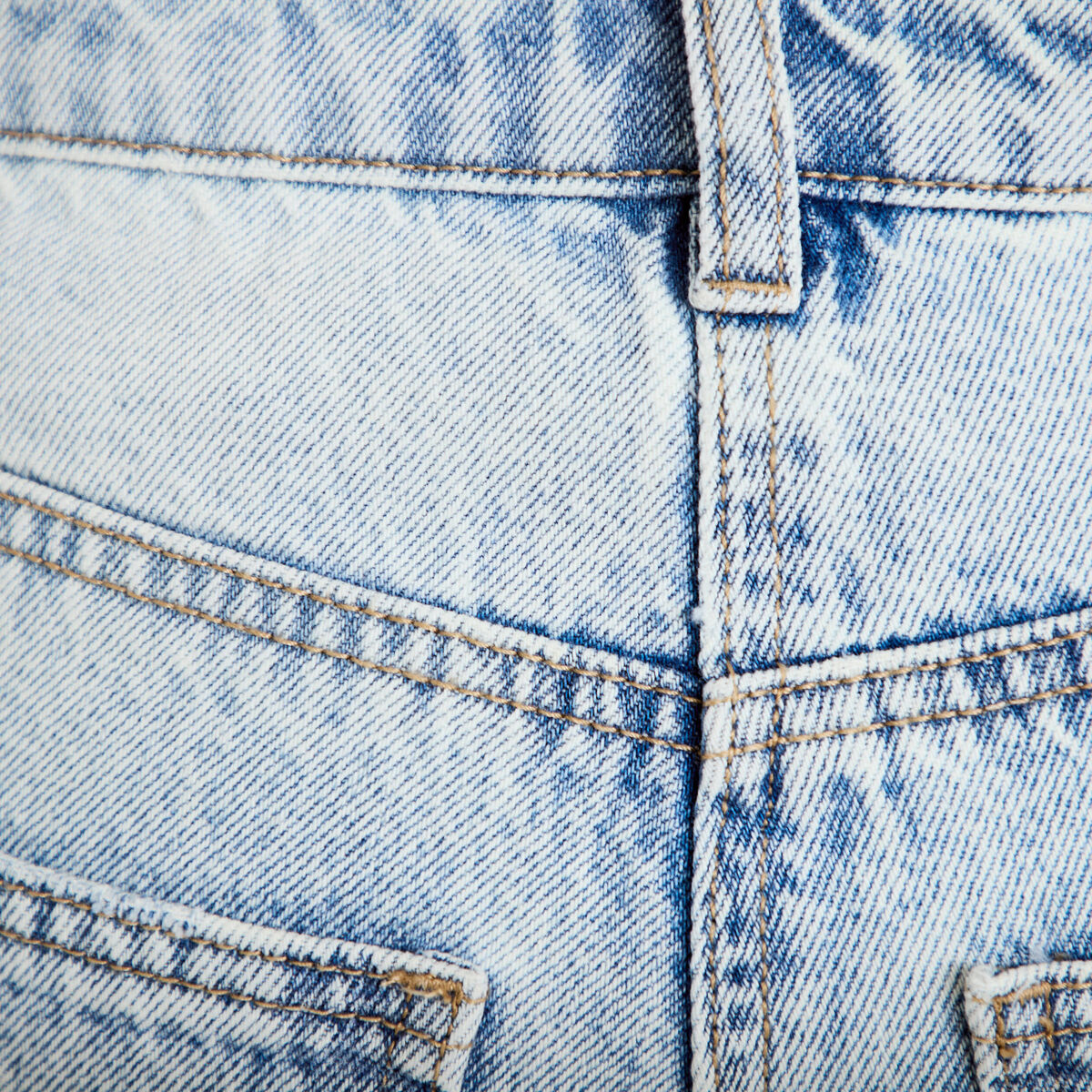 Jean barrel cropped taille standard denim bleach femme