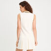 Robe trap&egrave;ze sans manches ecru femme