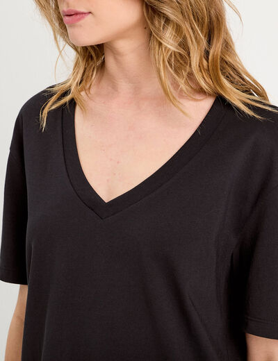 T-shirt manches courtes noir femme