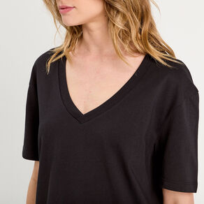 t shirt manches courtes noir femme T-shirt manches courtes noir femme