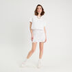 Jupe évasée effet macramé blanc femme
