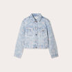 Veste droite en jean rose clair femme