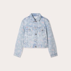 veste droite en jean rose clair femme Veste droite en jean rose clair femme