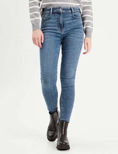Jeans skinny taille haute denim double stone femme