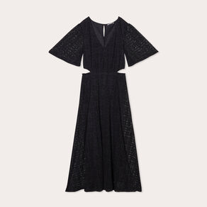 robe longue evasee dentelle noir femme Robe longue évasée dentelle noir femme