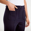 Pantalon bootcut taille standard bleu marine femme