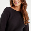 Pull manches longues noir femme