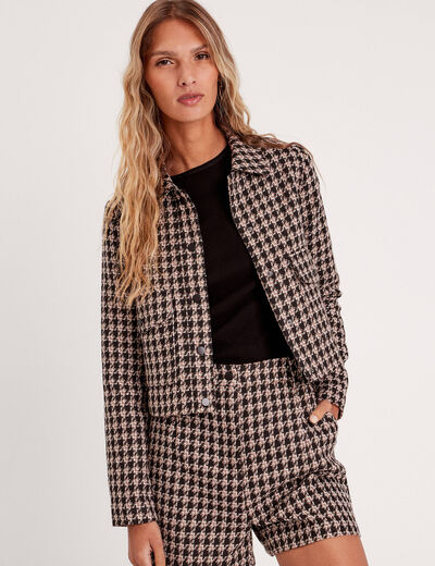 Veste droite courte noir femme