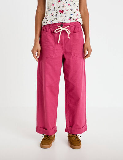 Pantalon droit taille standard prune femme