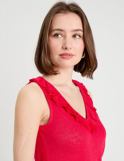 Débardeur sans manches rose vif femme
