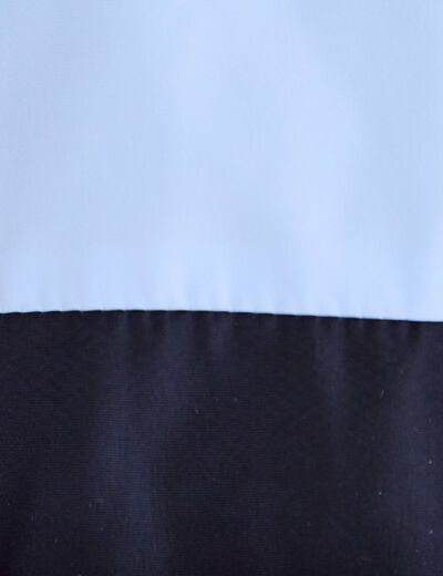 Veste cropped &agrave; capuche manches longues bleu marine femme