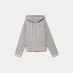 Pull &agrave; capuche gris clair femme