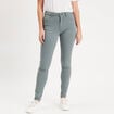 Jeans slim 5 poches vert fonc&eacute; femme