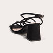 Sandales à talon aspect daim noir femme