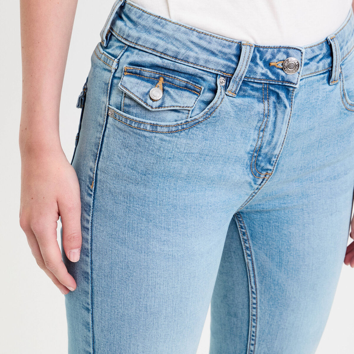 Jean flare taille basse denim double stone femme