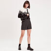 Pull manches longues col rond noir femme