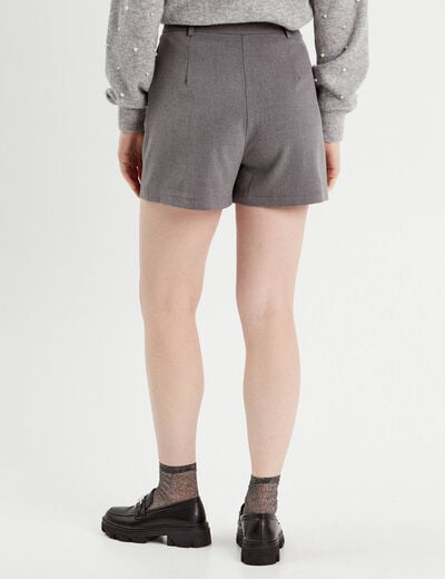 Short large avec pinces gris foncé femme