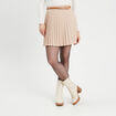 Jupe évasée plissée ceinturée sable femme