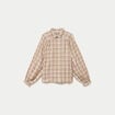 Chemise coupe ample manches longues marron femme