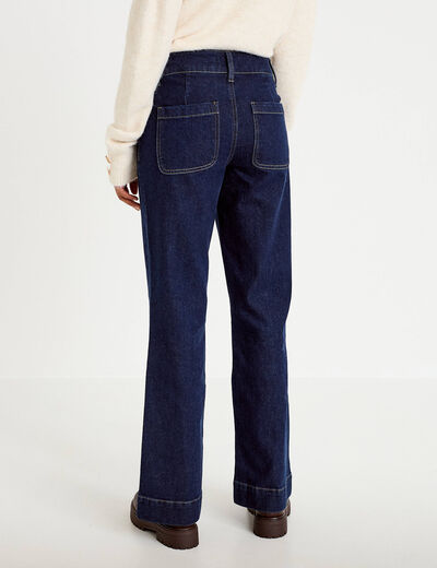 Jean bootcut taille haute denim brut femme