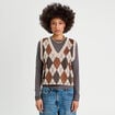 Pull sans manches sable femme