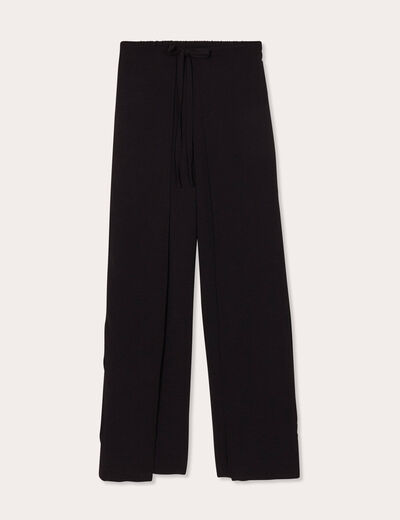 Pantalon large fluide pans noir femme