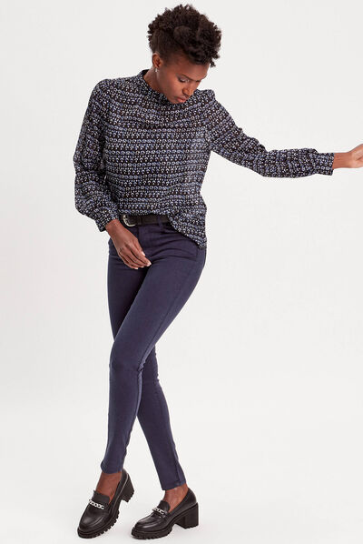 Jeans skinny push up bleu foncé femme