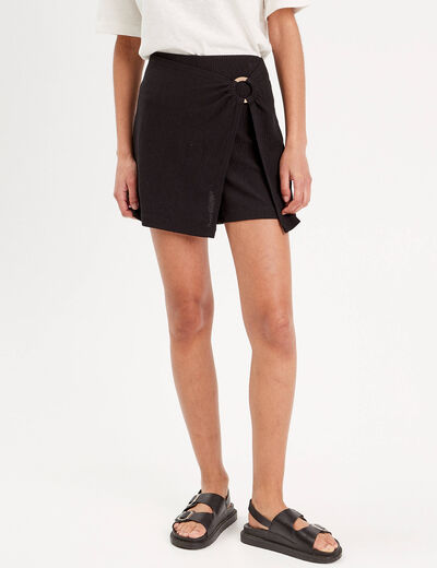 Jupe-short évasée noir femme