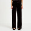 Jean wide leg taille basse strass noir femme