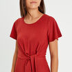 Robe évasée détail noeud vieux rose femme
