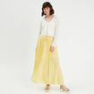 Jupe longue évasée jaune clair femme