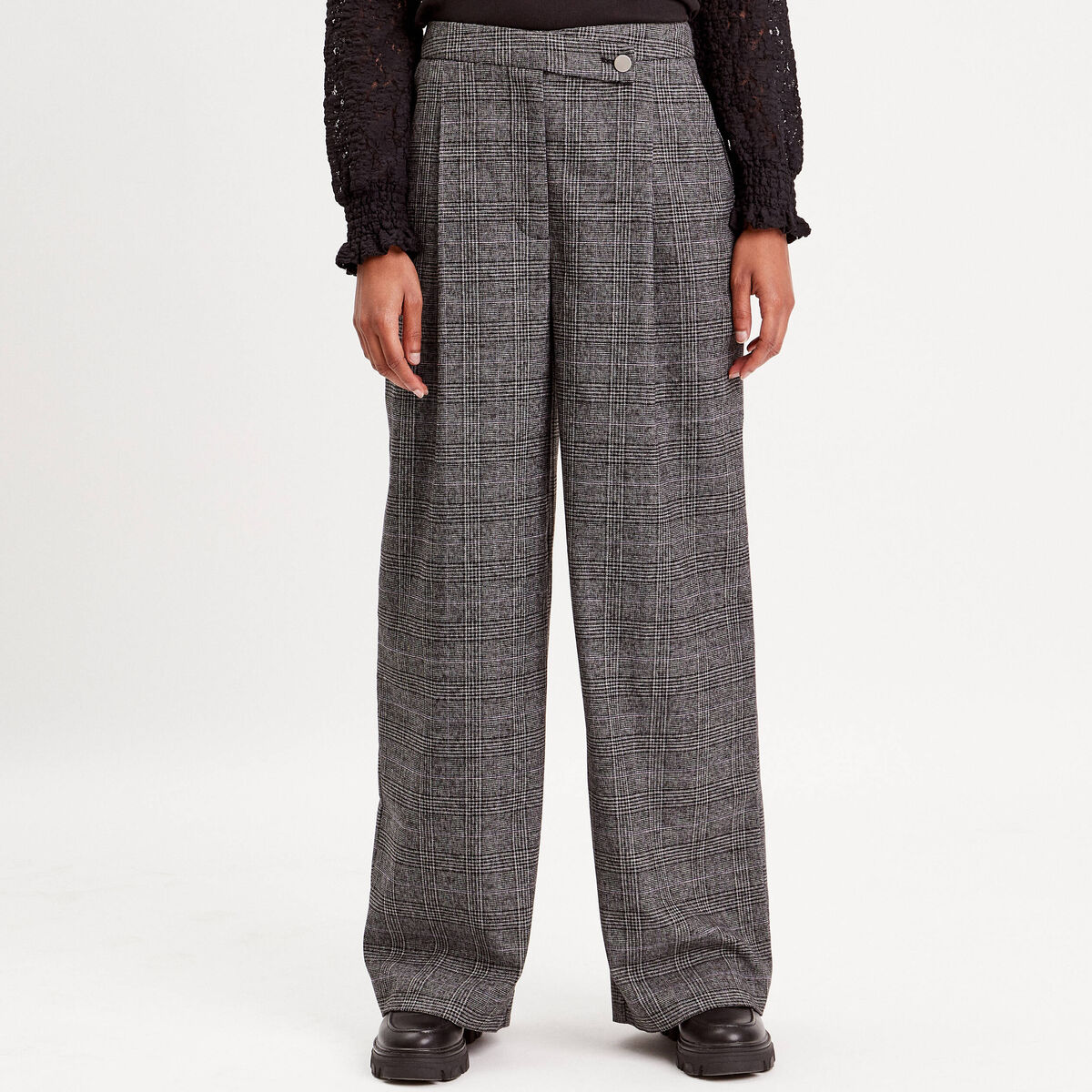 Pantalon large noir femme
