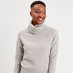 Pull avec col roulé gris clair femme