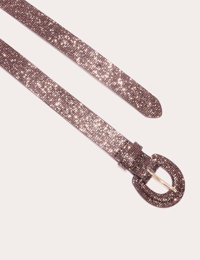 Ceinture avec strass couleur cuivre femme