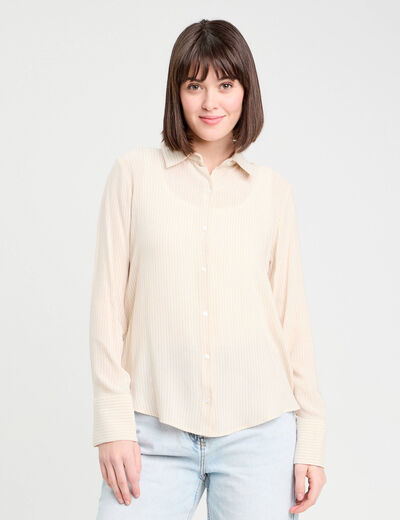 Chemise manches longues sable femme