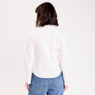 Chemise cintr&eacute;e manches longues blanc femme