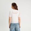 Blouse dentelle et volants blanc femme