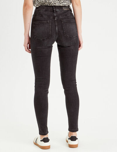 Jeans skinny taille haute denim noir femme
