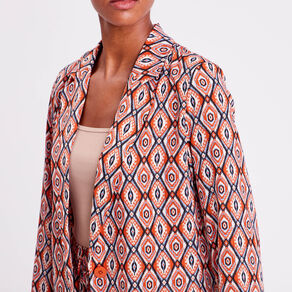 Veste esprit blazer boutonnée beige femme
