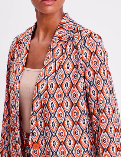 Veste esprit blazer boutonnée beige femme