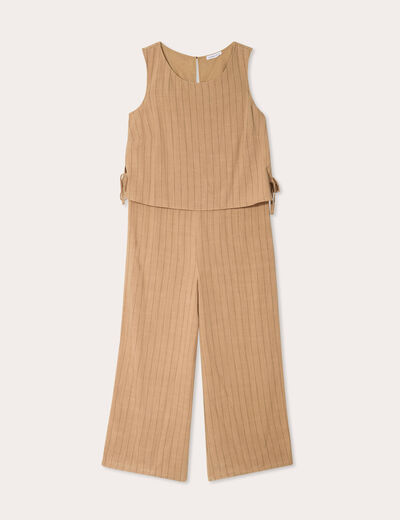 Combinaison sans manches beige femme