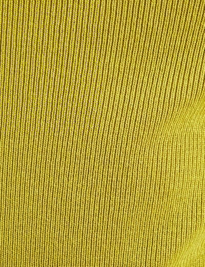 Pull côtelé col roulé vert olive femme