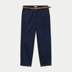 Jeans chino avec ceinture denim brut femme