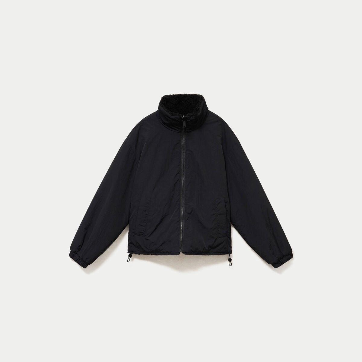 Veste r&eacute;versible effet polaire noir femme