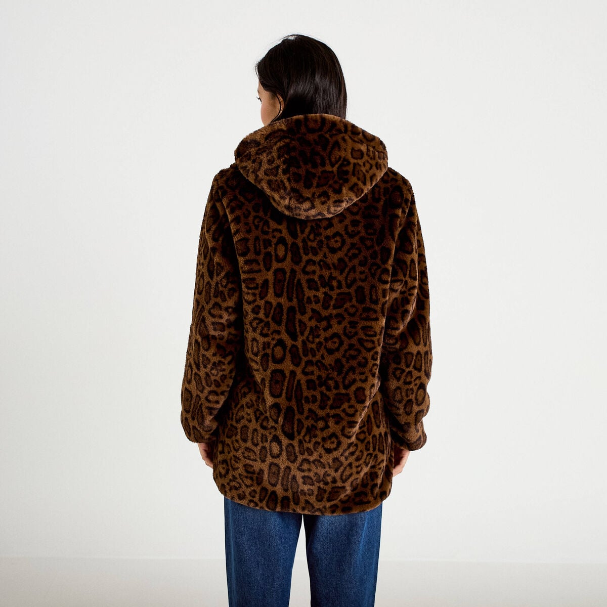 Parka r&eacute;versible 3/4 &agrave; capuche noir femme